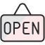 icon of an open sign
