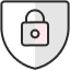 icon showing padlock on a shield